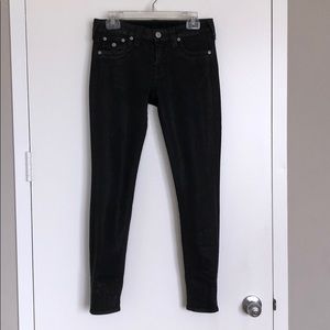 True Religion black skinny jeans w light shimmer